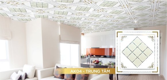 Phối cảnh trần trang trí Vĩnh Tường DECO® Ánh Kim 04