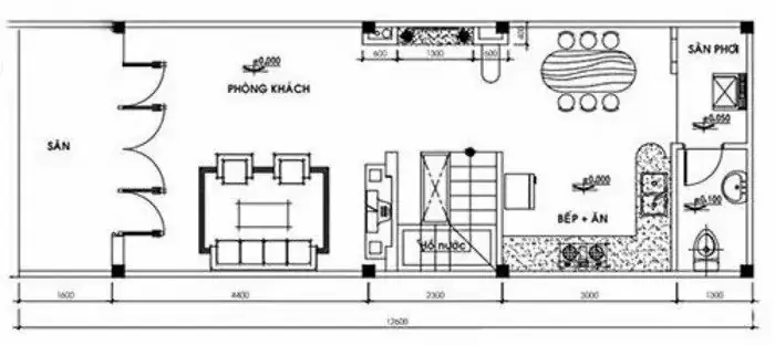 Bản vẽ nhà ống có gác lửng