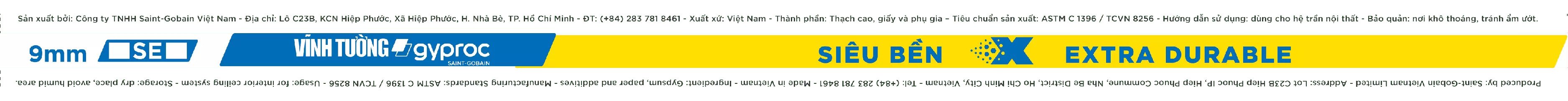 Nhận diện biên tấm thạch cao VĨNH TƯỜNG-gyproc Siêu Bền X