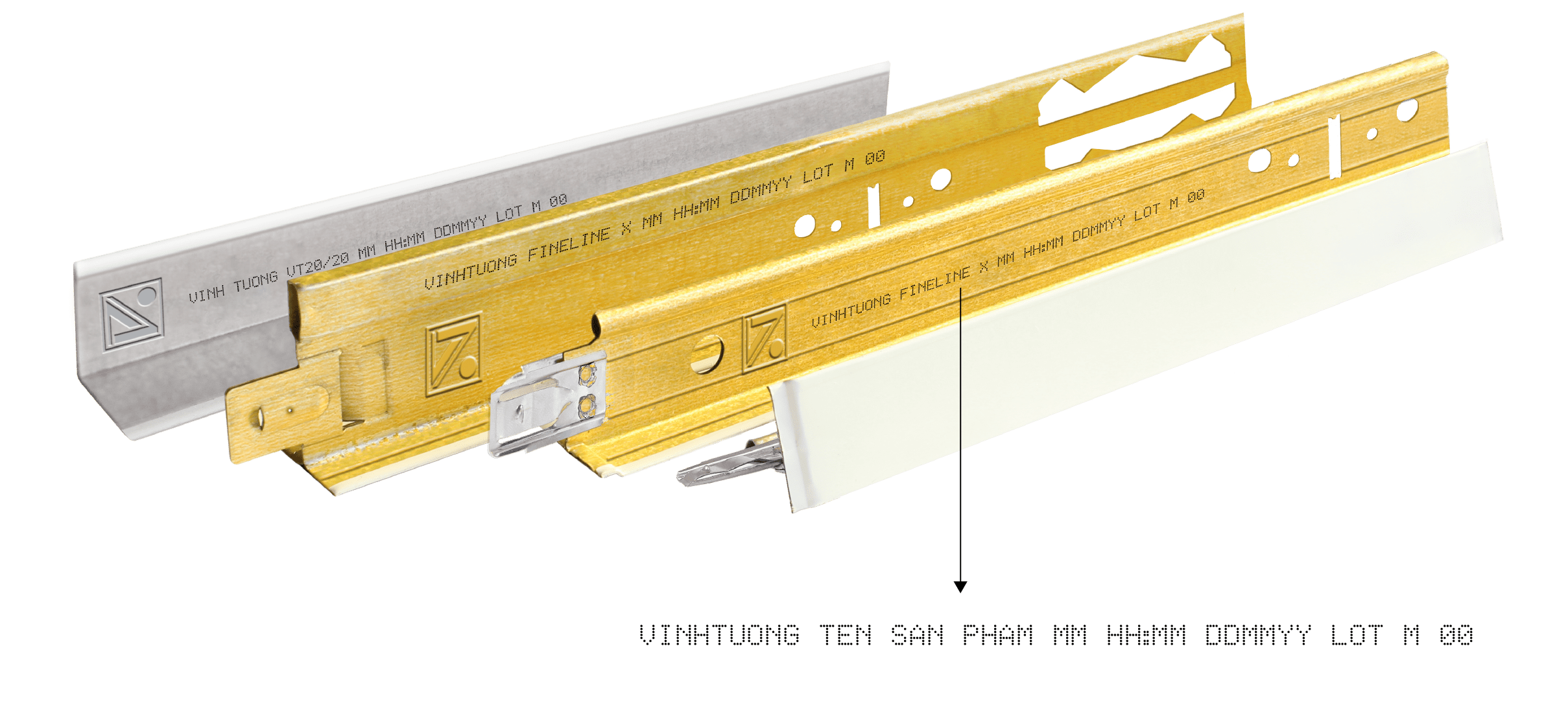 In phun tên sản phẩm và số lô sắc nét trên tất cả các thanh khung