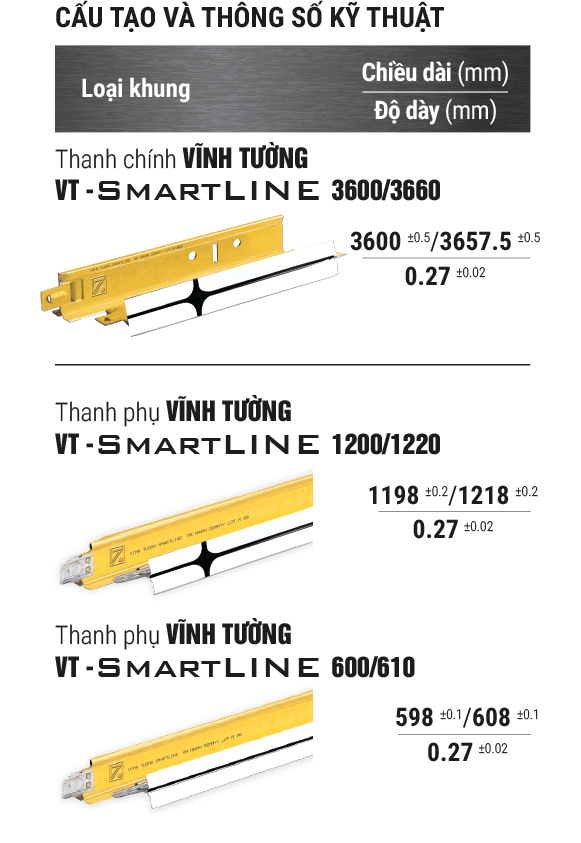  zalo Khung trần nổi Vĩnh Tường SmartLINE®